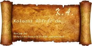 Kolozsi Alfréda névjegykártya